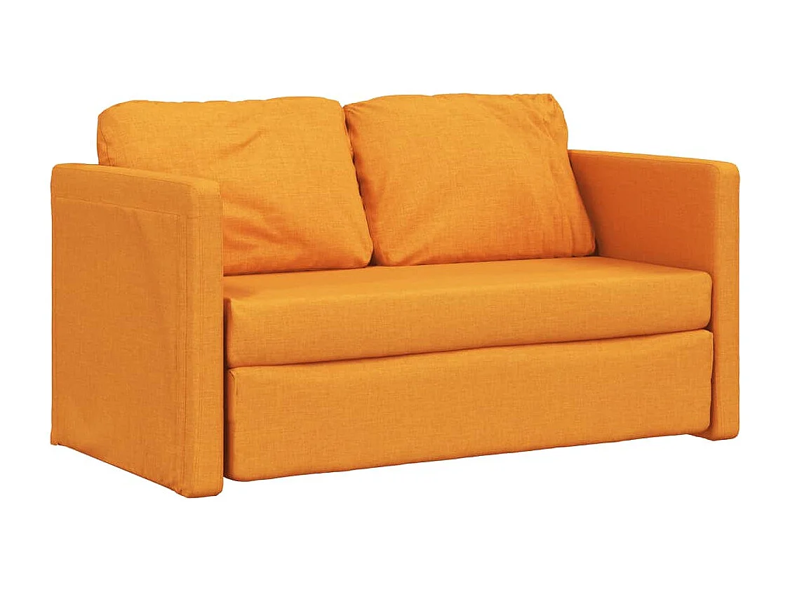 Canapé-lit 2 en 1 jaune foncé 112x174x55 cm tissu