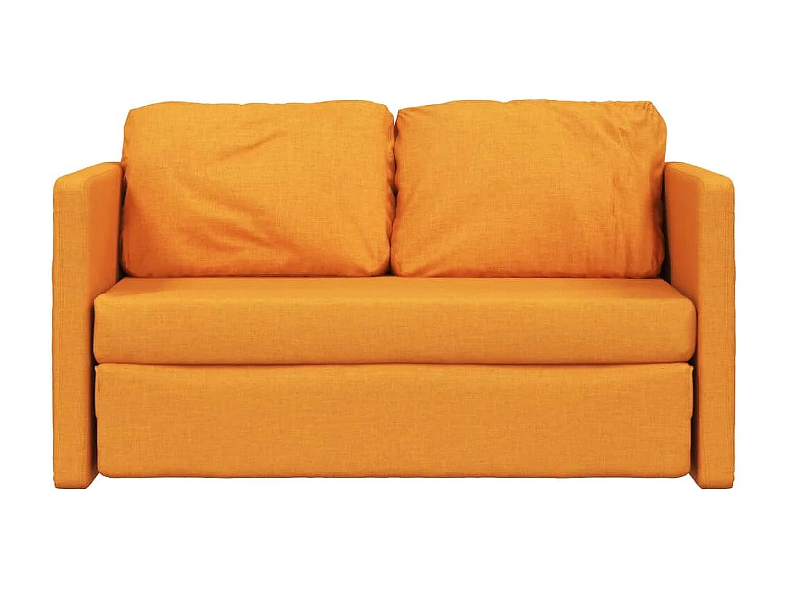 Canapé-lit 2 en 1 jaune foncé 112x174x55 cm tissu