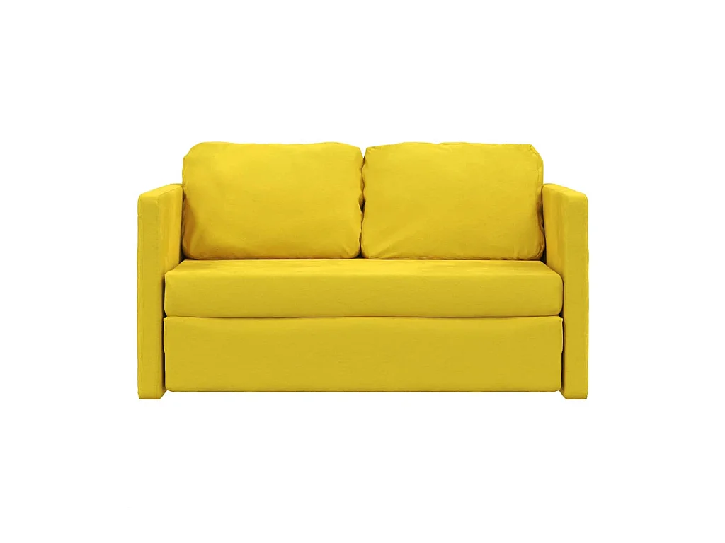 Canapé-lit 2 en 1 jaune foncé 122x204x55 cm velours