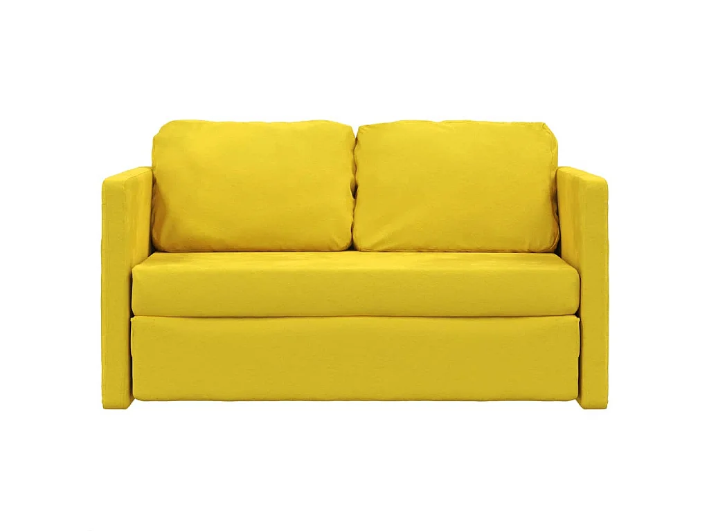 Canapé-lit 2 en 1 jaune foncé 122x204x55 cm velours