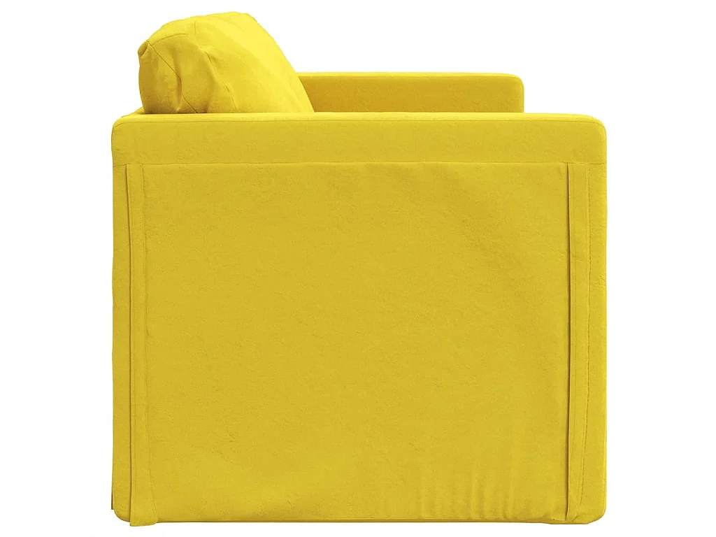 Canapé-lit 2 en 1 jaune foncé 122x204x55 cm velours