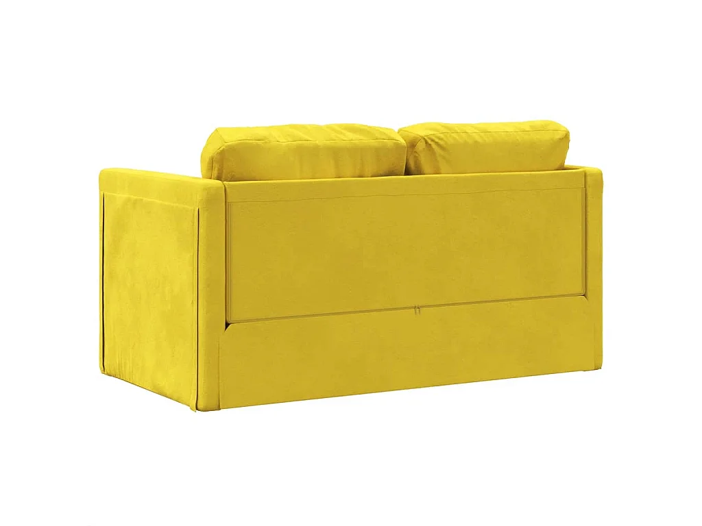 Canapé-lit 2 en 1 jaune foncé 122x204x55 cm velours
