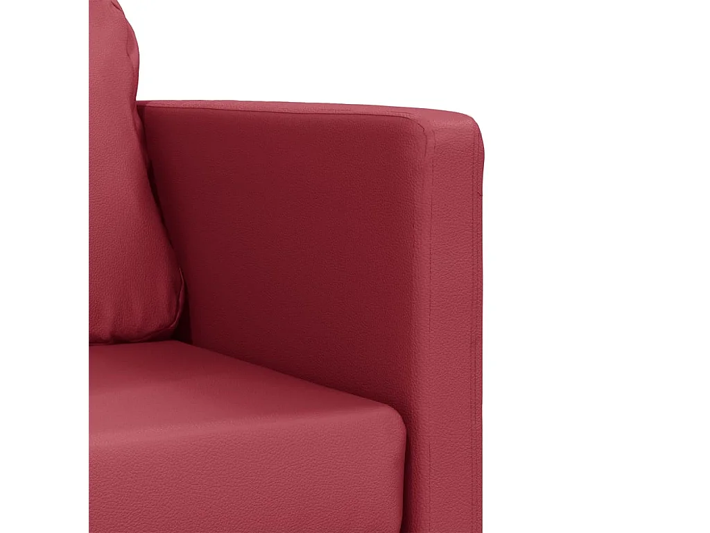 Slaapbank vloermodel 2-in-1 112x174x55 cm kunstleer wijnrood