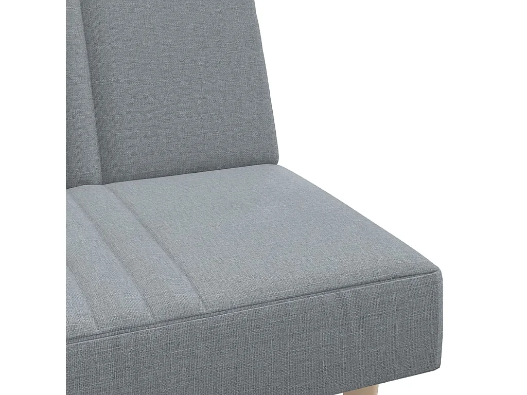 Canapé-lit en forme de L gris clair 255x140x70 cm tissu