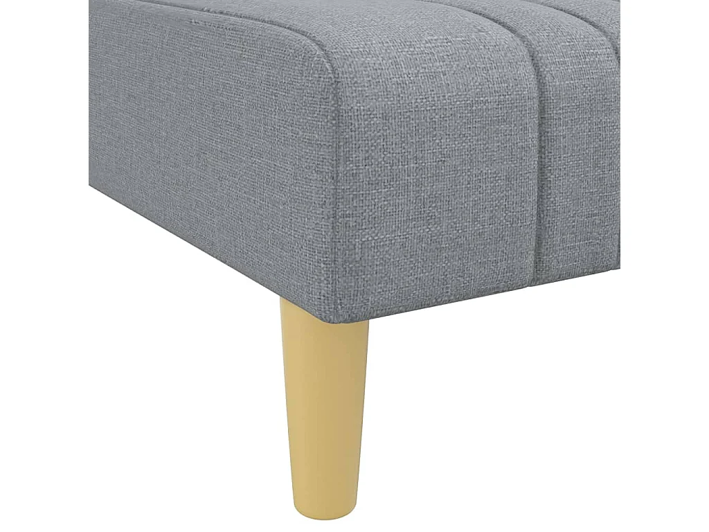 Canapé-lit en forme de L gris clair 255x140x70 cm tissu