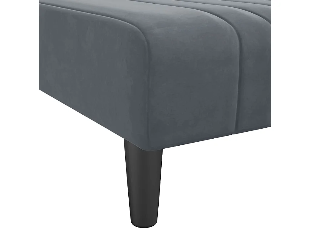 Canapé-lit en forme de L gris 260x140x70 cm velours