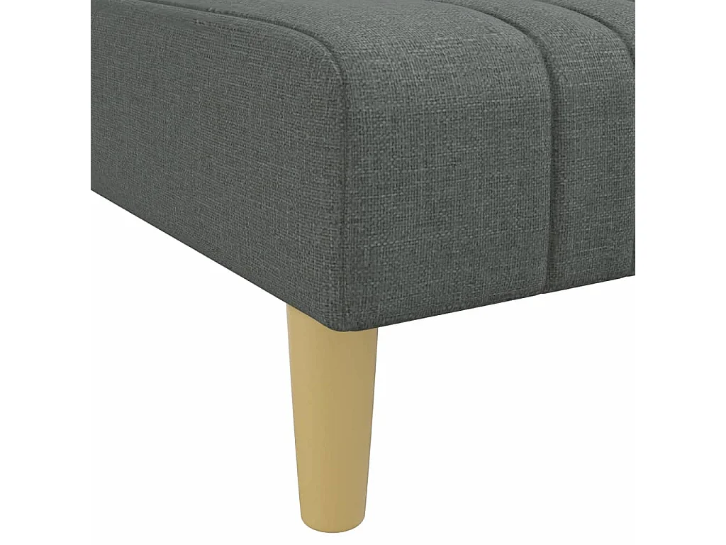 Canapé-lit en forme de L gris foncé 279x140x70 cm tissu