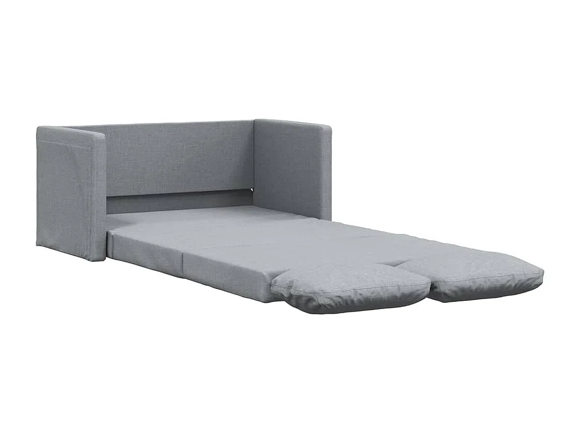Slaapbank vloermodel 2-in-1 112x174x55 cm stof lichtgrijs