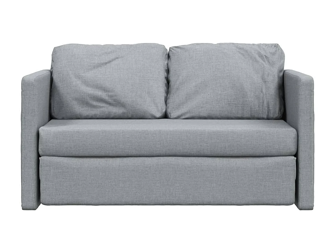 Slaapbank vloermodel 2-in-1 112x174x55 cm stof lichtgrijs