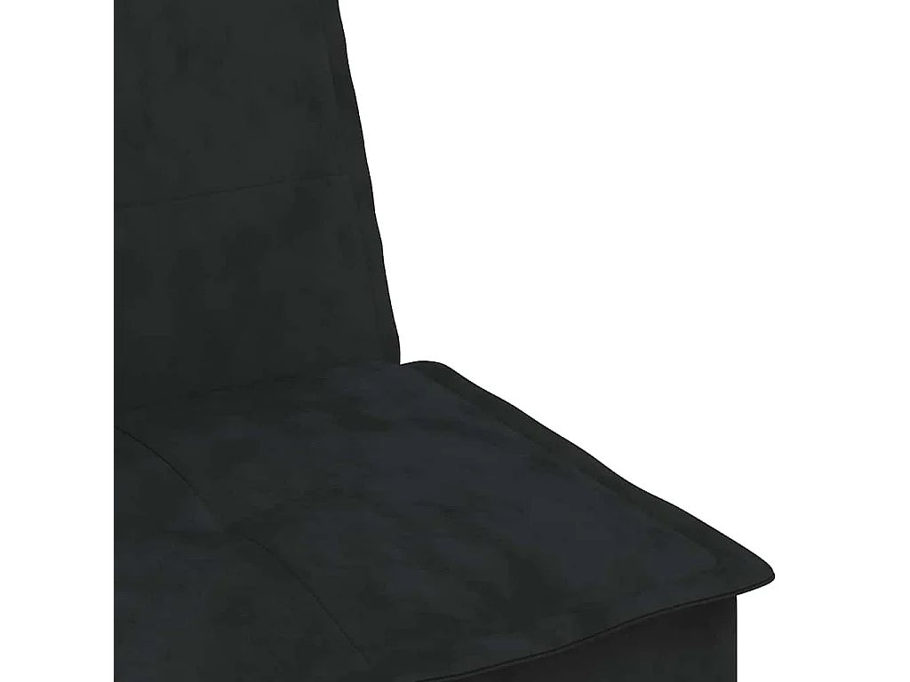 Canapé-lit en forme de L noir 255x140x70 cm velours