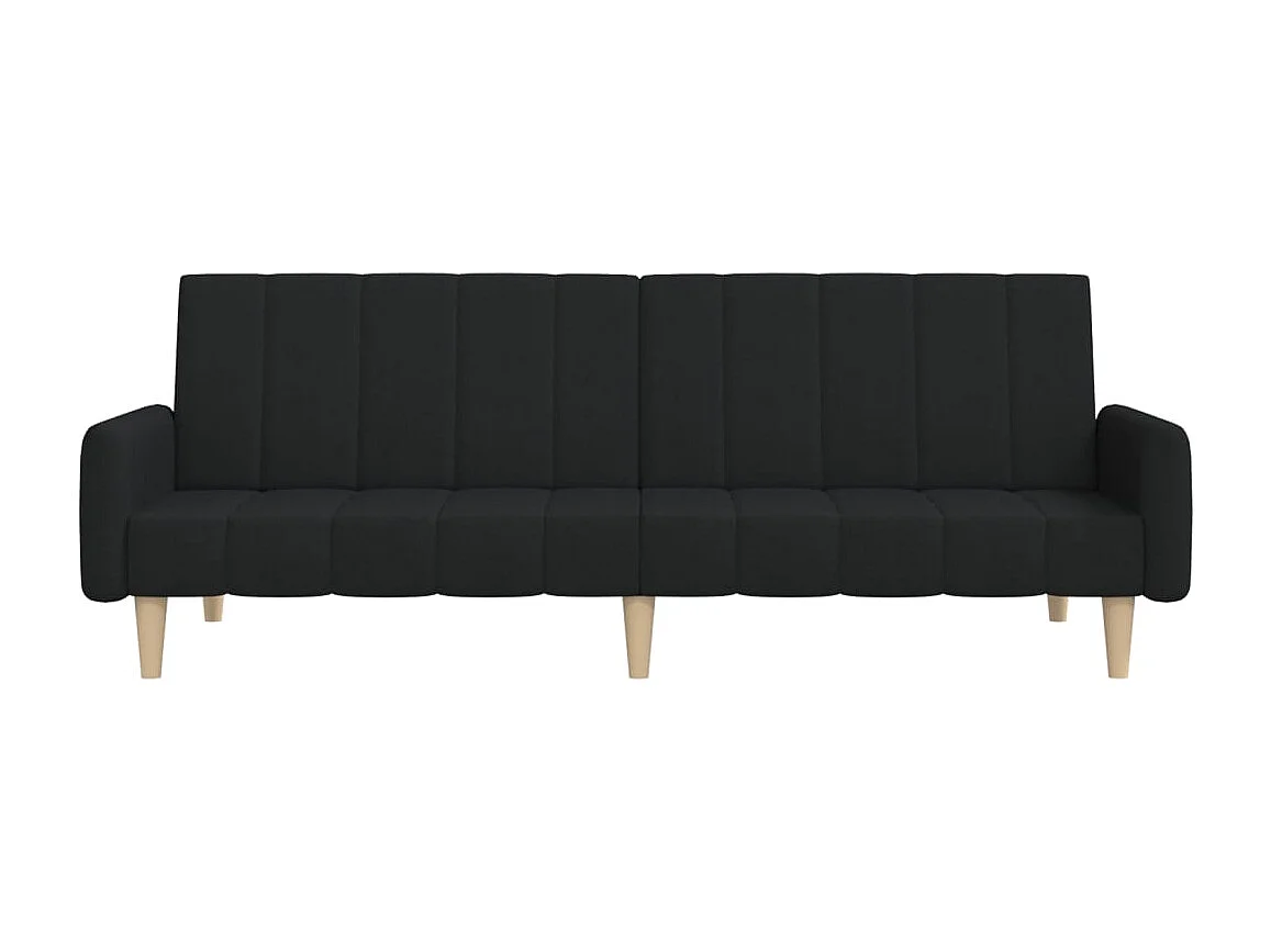 Canapé-lit à 2 places noir tissu