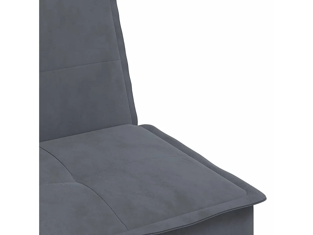 Canapé-lit en forme de L gris 255x140x70 cm velours