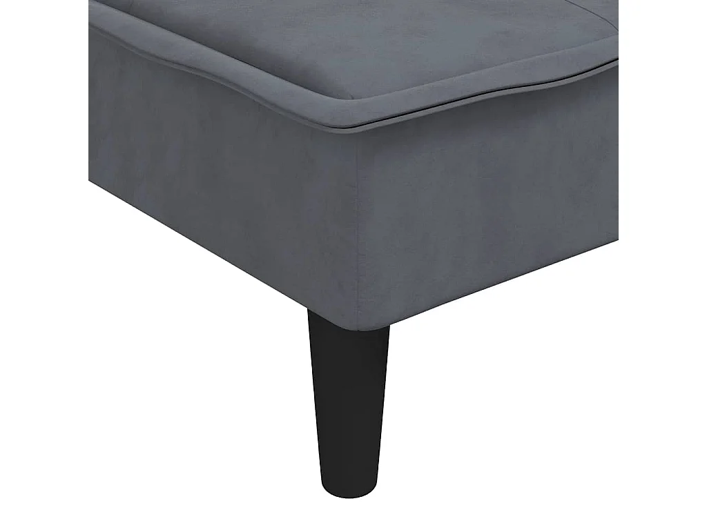 Canapé-lit en forme de L gris 255x140x70 cm velours