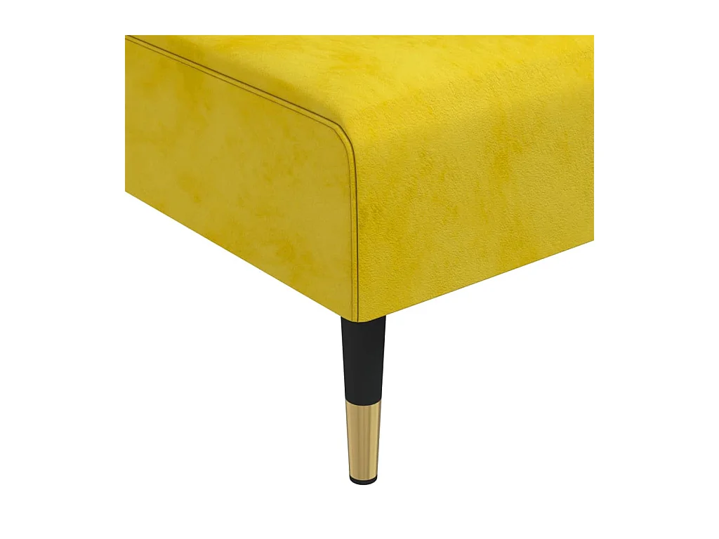 Canapé-lit en forme de L jaune 271x140x70 cm velours