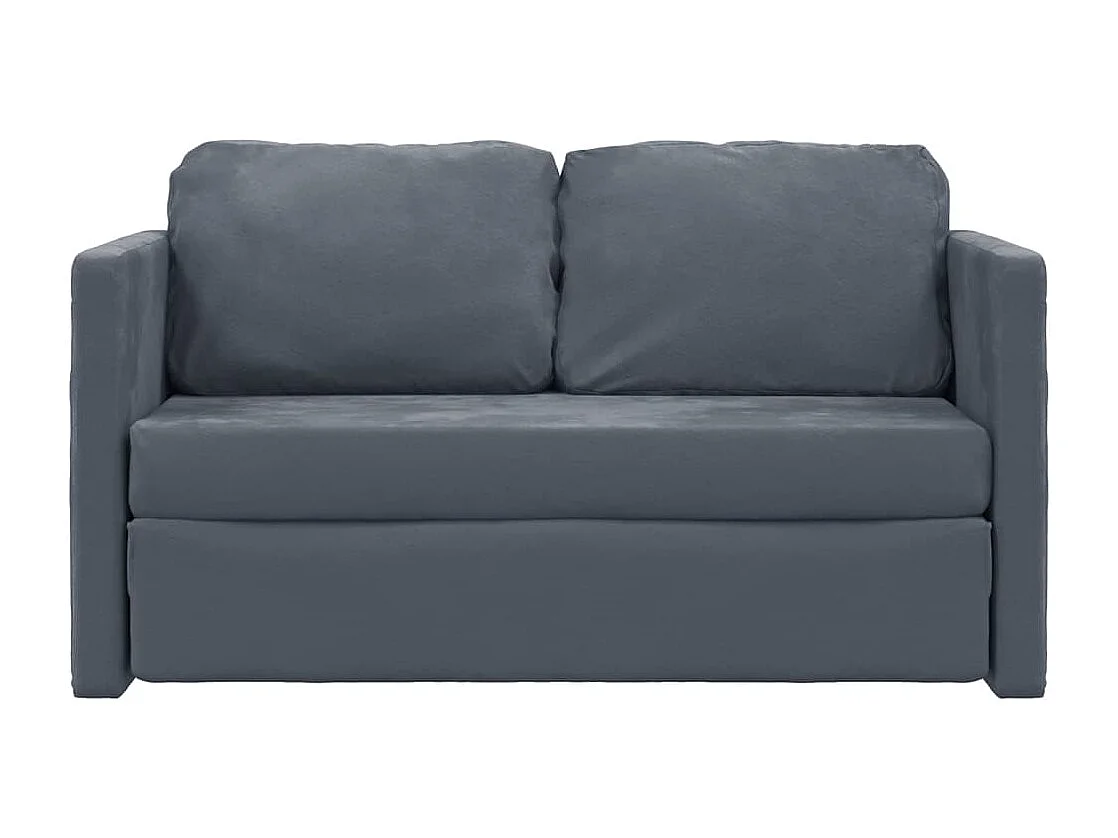 Canapé-lit 2 en 1 gris foncé 122x204x55 cm velours