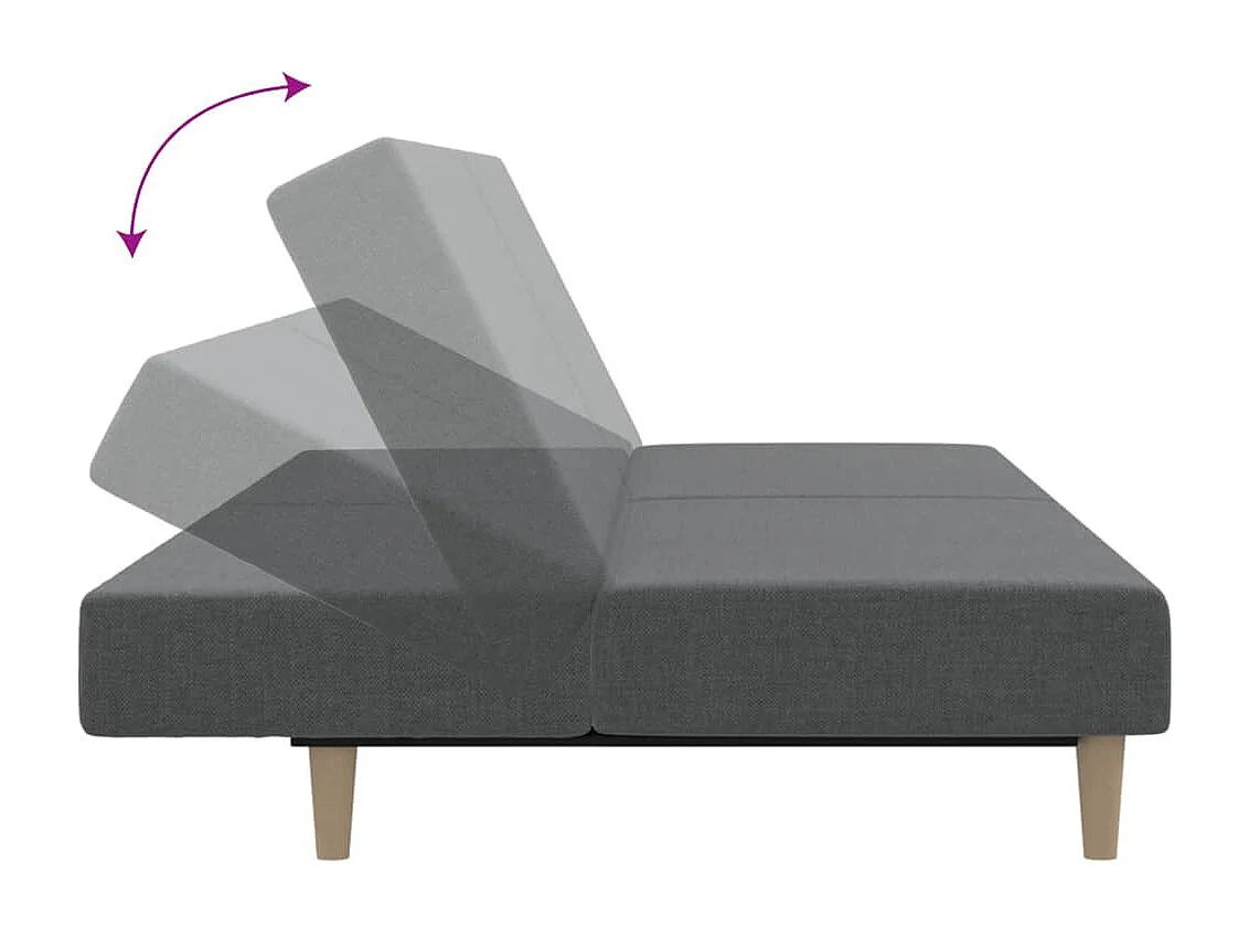 Canapé-lit à 2 places gris clair tissu