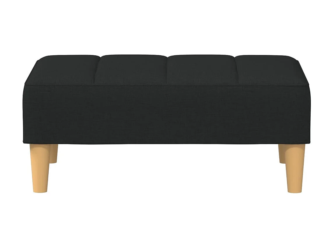 Canapé-lit à 2 places avec repose-pied noir tissu