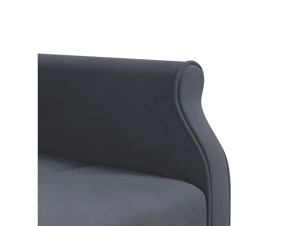 Slaapbank L-vormig 271x140x70 cm fluweel donkergrijs