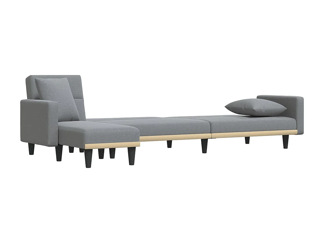 Canapé-lit en forme de L gris clair 275x140x70 cm tissu