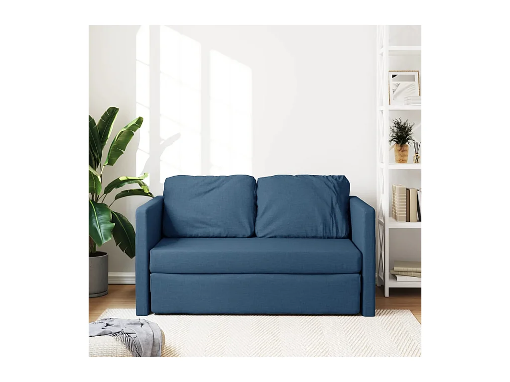 Slaapbank vloermodel 2-in-1 112x174x55 cm stof blauw