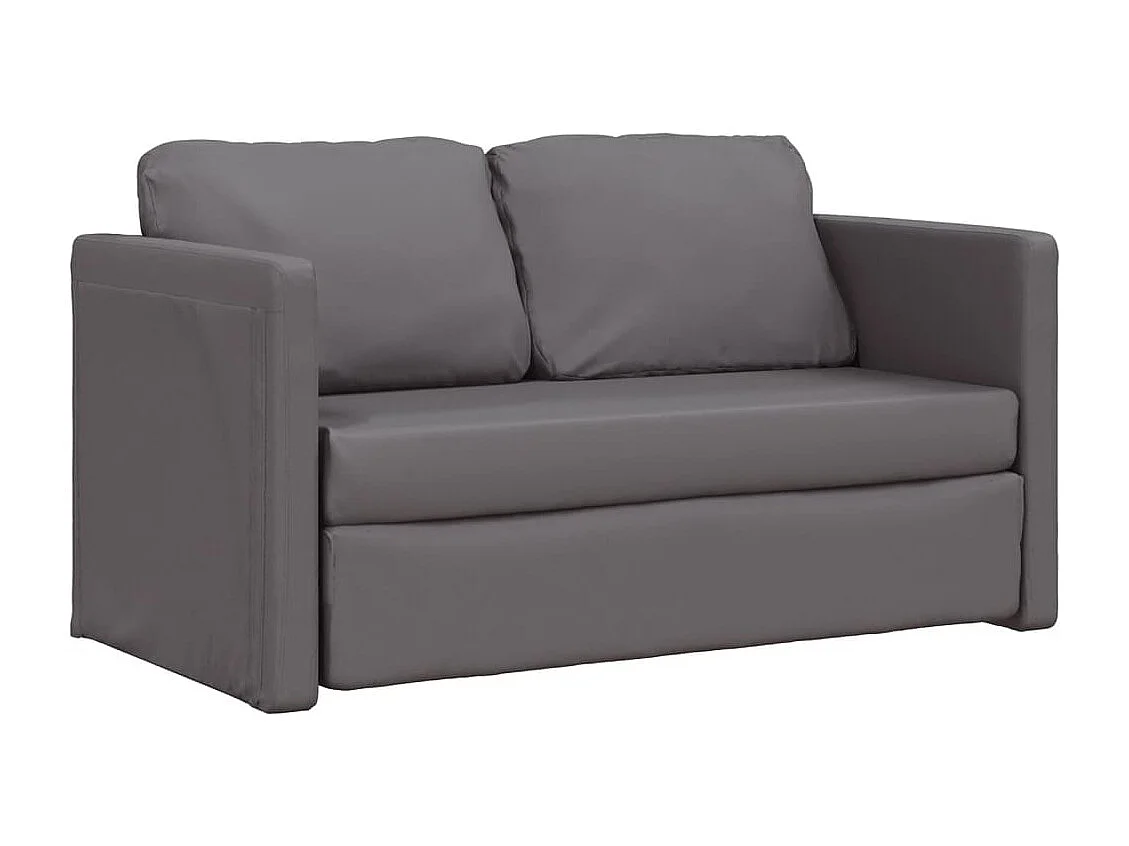 Canapé-lit 2 en 1 gris 112x174x55 cm similicuir