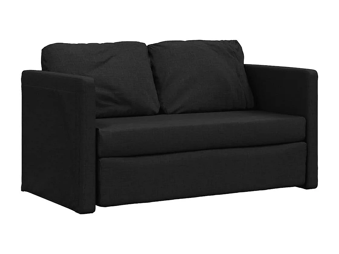 Slaapbank vloermodel 2-in-1 112x174x55 cm stof zwart