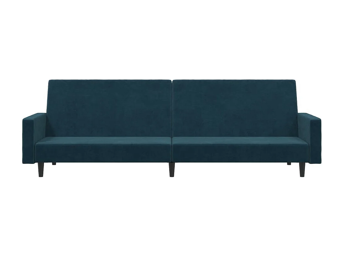 Canapé-lit à 2 places Bleu Velours