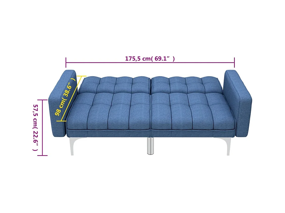 Slaapbank stof blauw