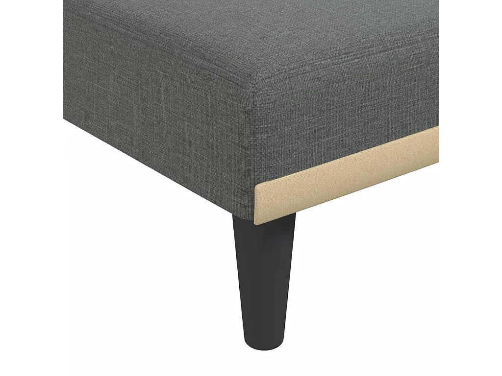 Canapé-lit en forme de L gris foncé 275x140x70 cm tissu