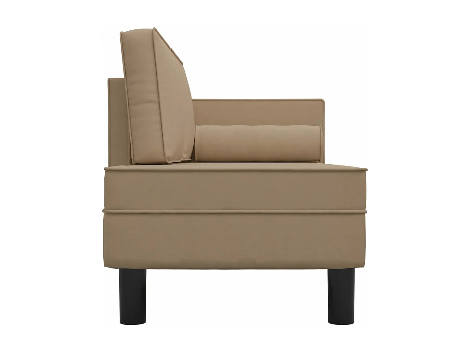 Méridienne avec coussins et traversin cappuccino similicuir