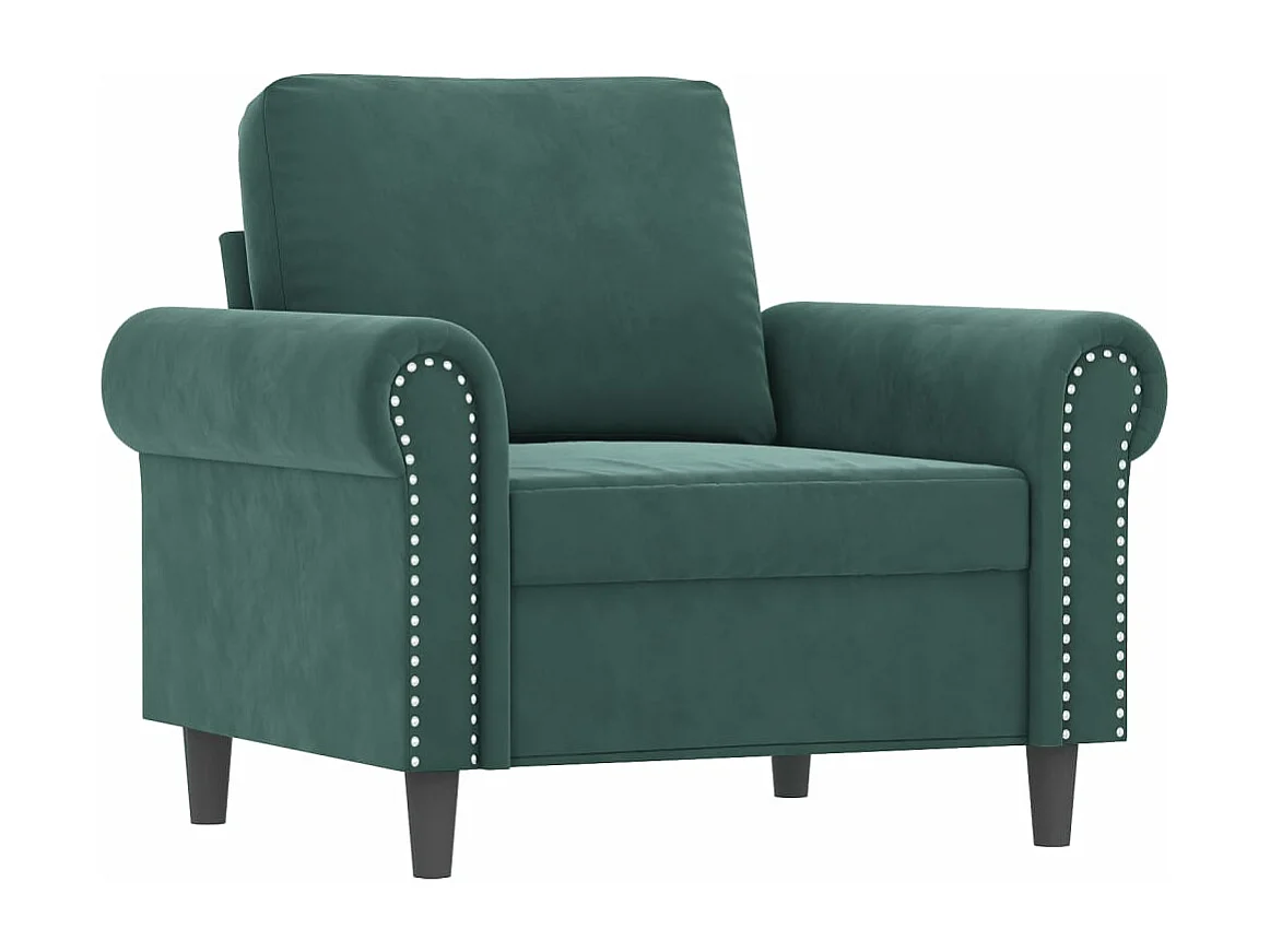 Fauteuil avec repose-pied Vert foncé 60 cm Velours