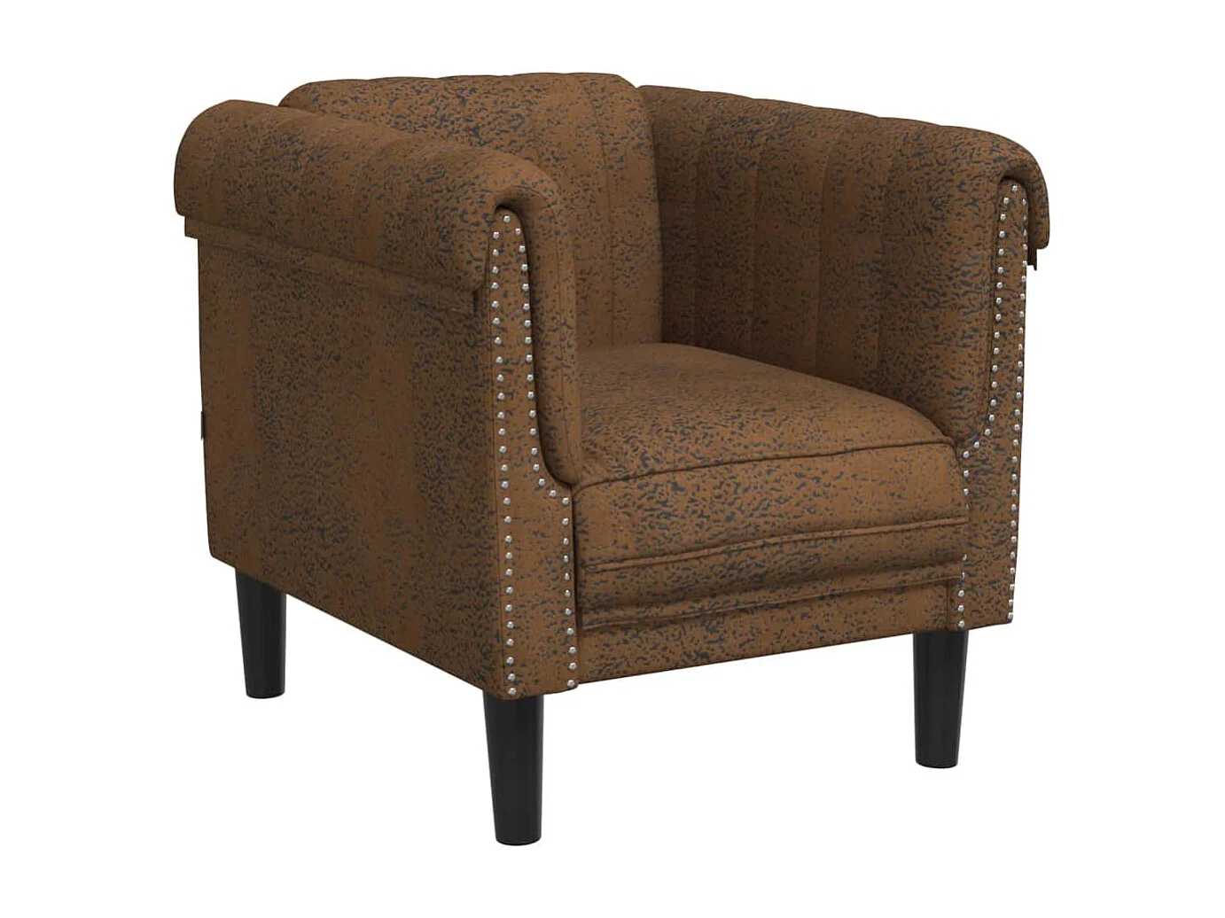 Fauteuil marron velours