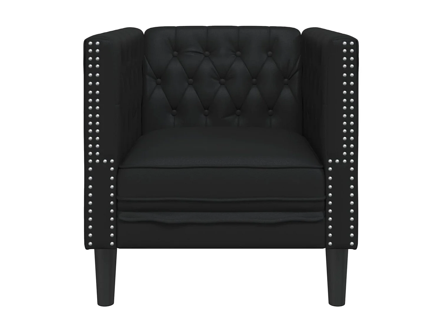Fauteuil Chesterfield noir similicuir