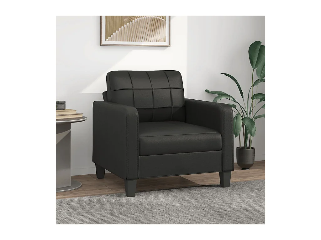 Fauteuil Noir 60 cm Similicuir