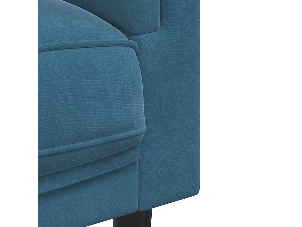 Fauteuil avec coussin bleu velours