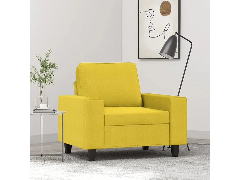 Poltrona 60 cm tecido amarelo-claro