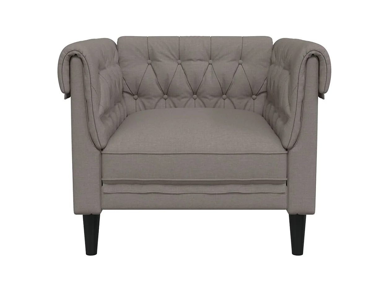 Fauteuil Chesterfield taupe tissu