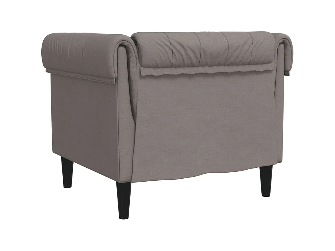Fauteuil Chesterfield taupe tissu