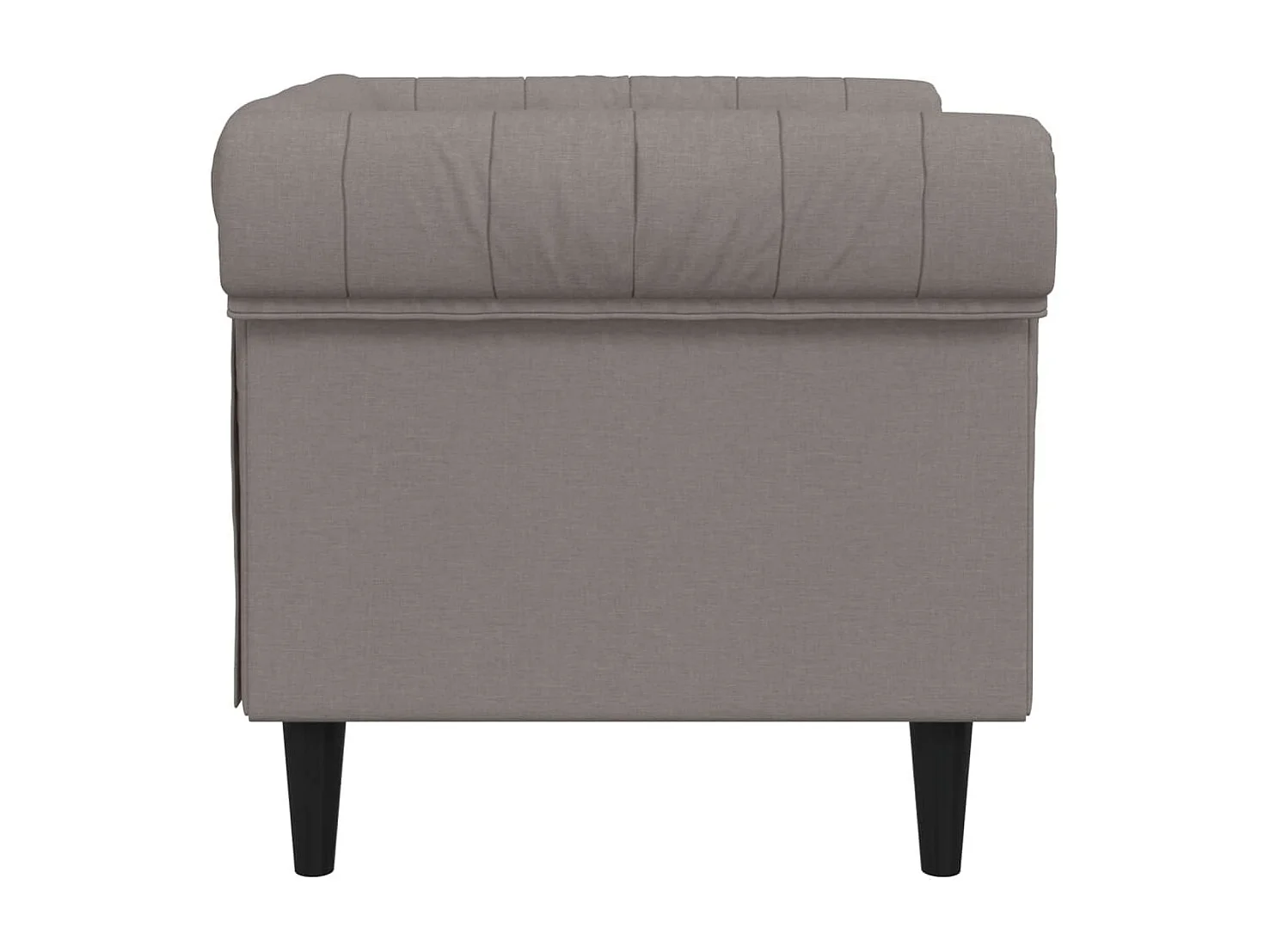 Sillón Chesterfield de tela gris taupé