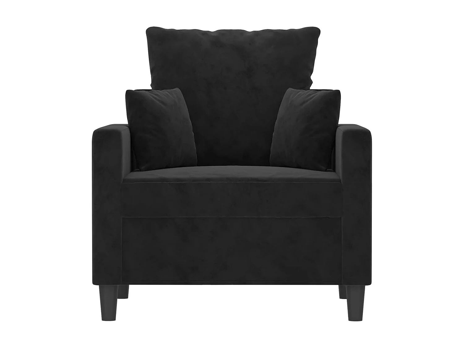 Fauteuil 60 cm fluweel zwart