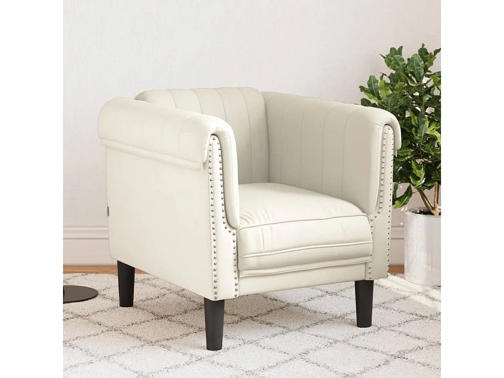 Fauteuil crème velours