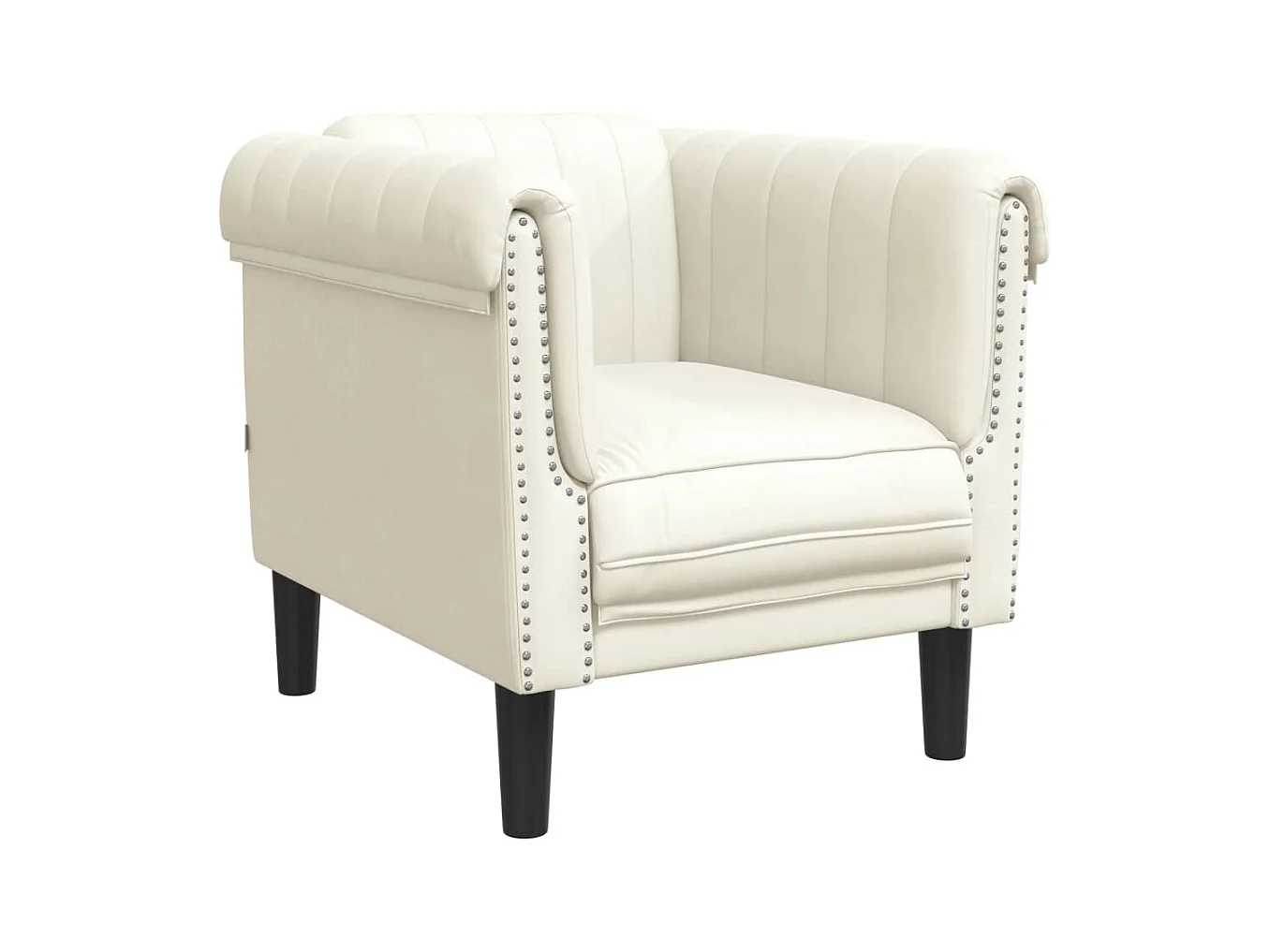 Fauteuil crème velours