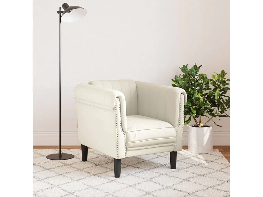 Fauteuil crème velours