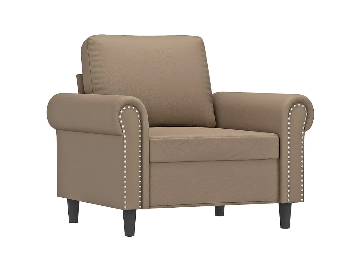 Fauteuil avec repose-pied Cappuccino 60 cm Similicuir