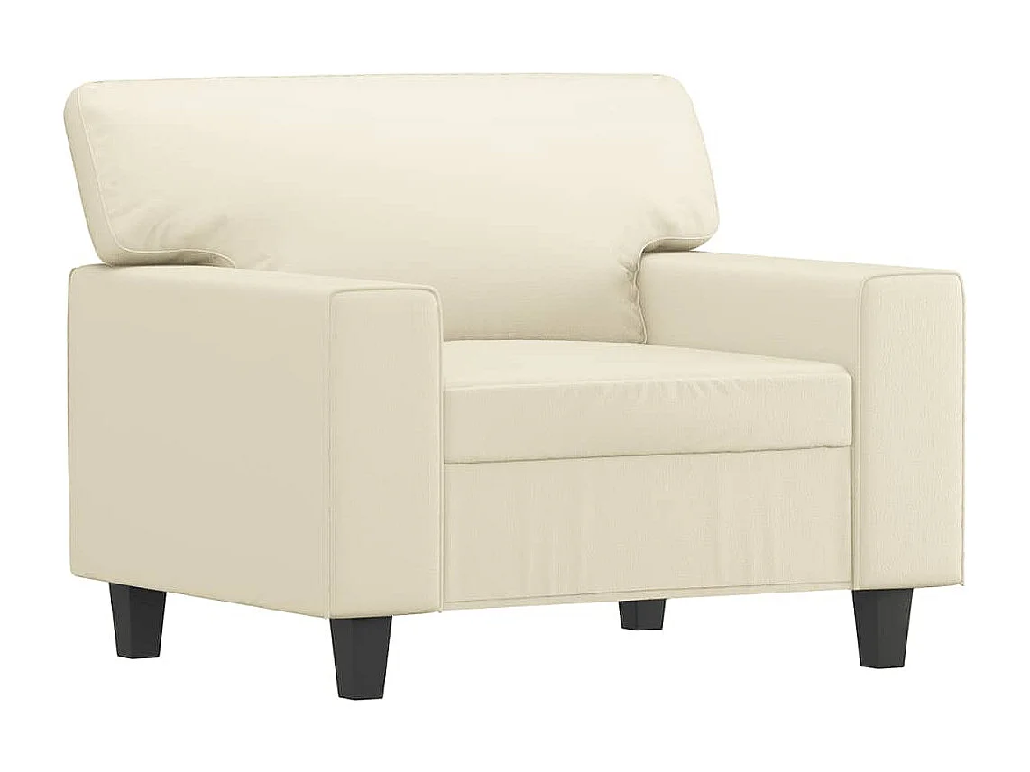 Fauteuil avec repose-pied Crème 60 cm Similicuir