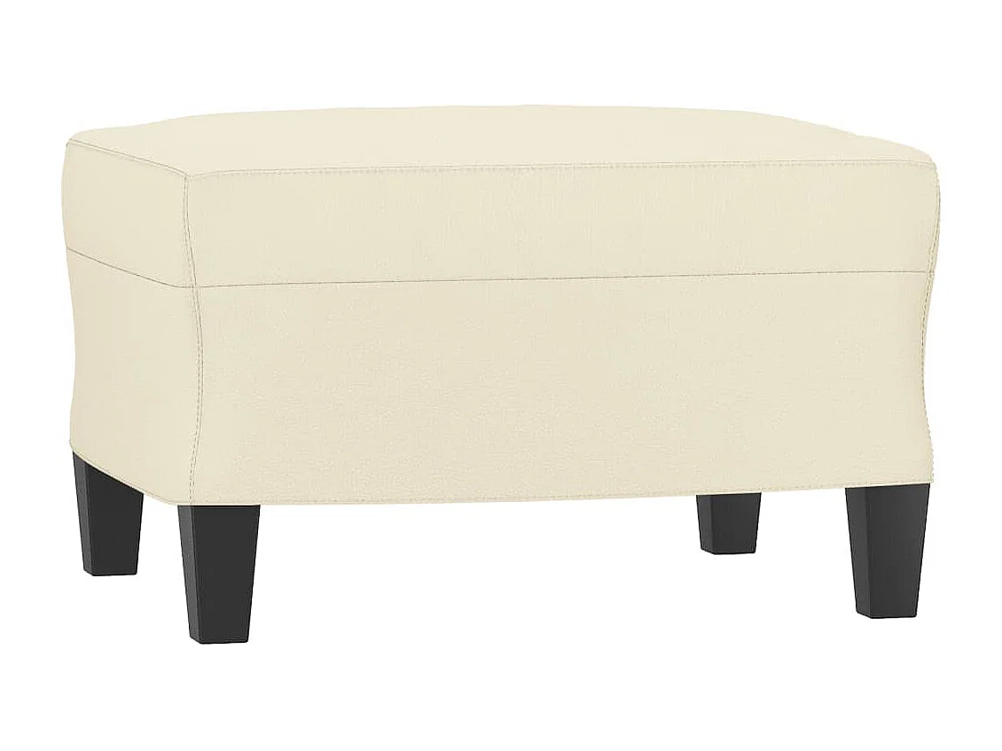 Fauteuil avec repose-pied Crème 60 cm Similicuir