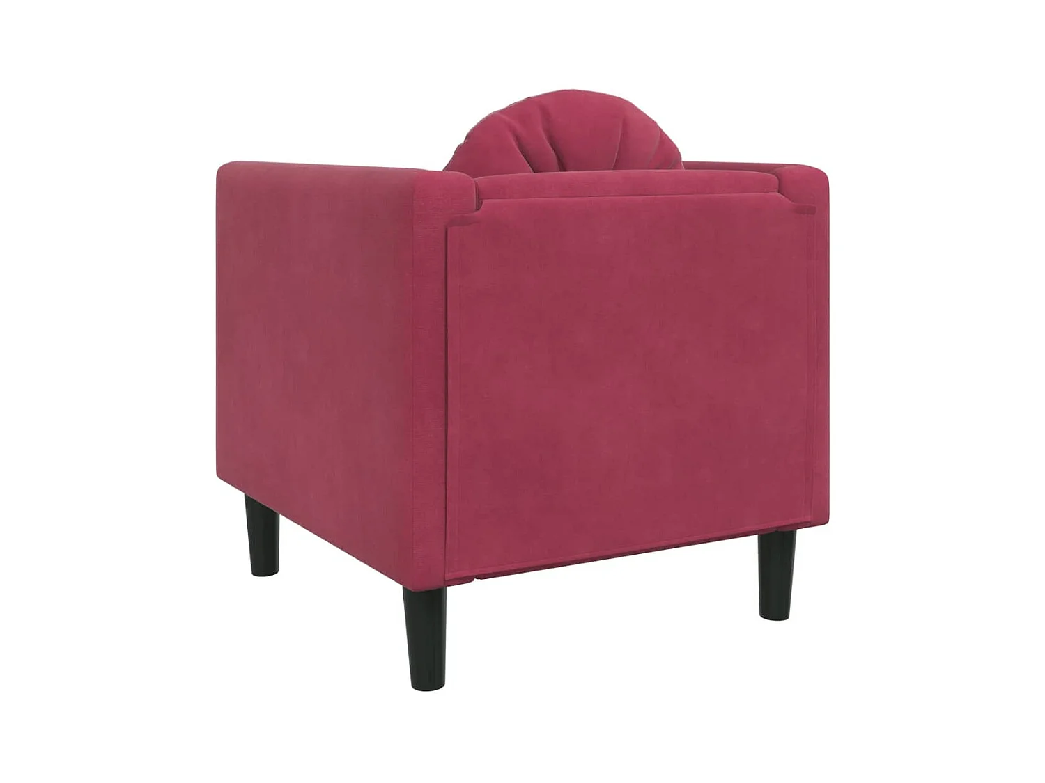 Fauteuil avec coussin rouge bordeaux velours