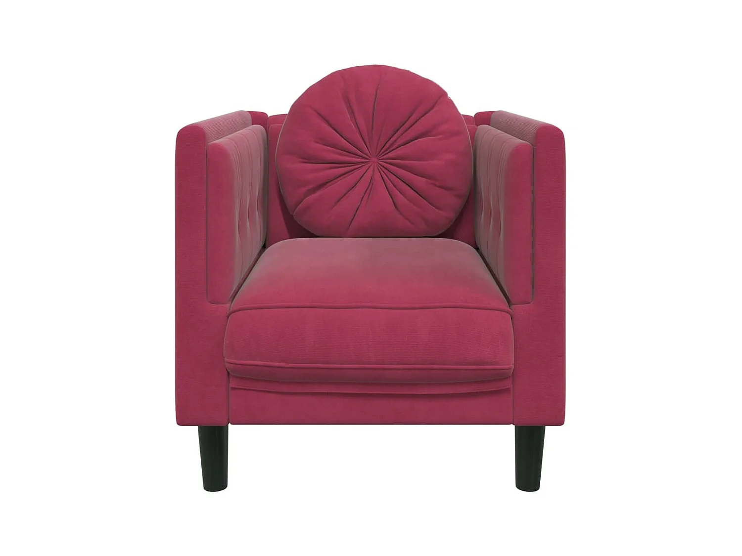 Fauteuil avec coussin rouge bordeaux velours