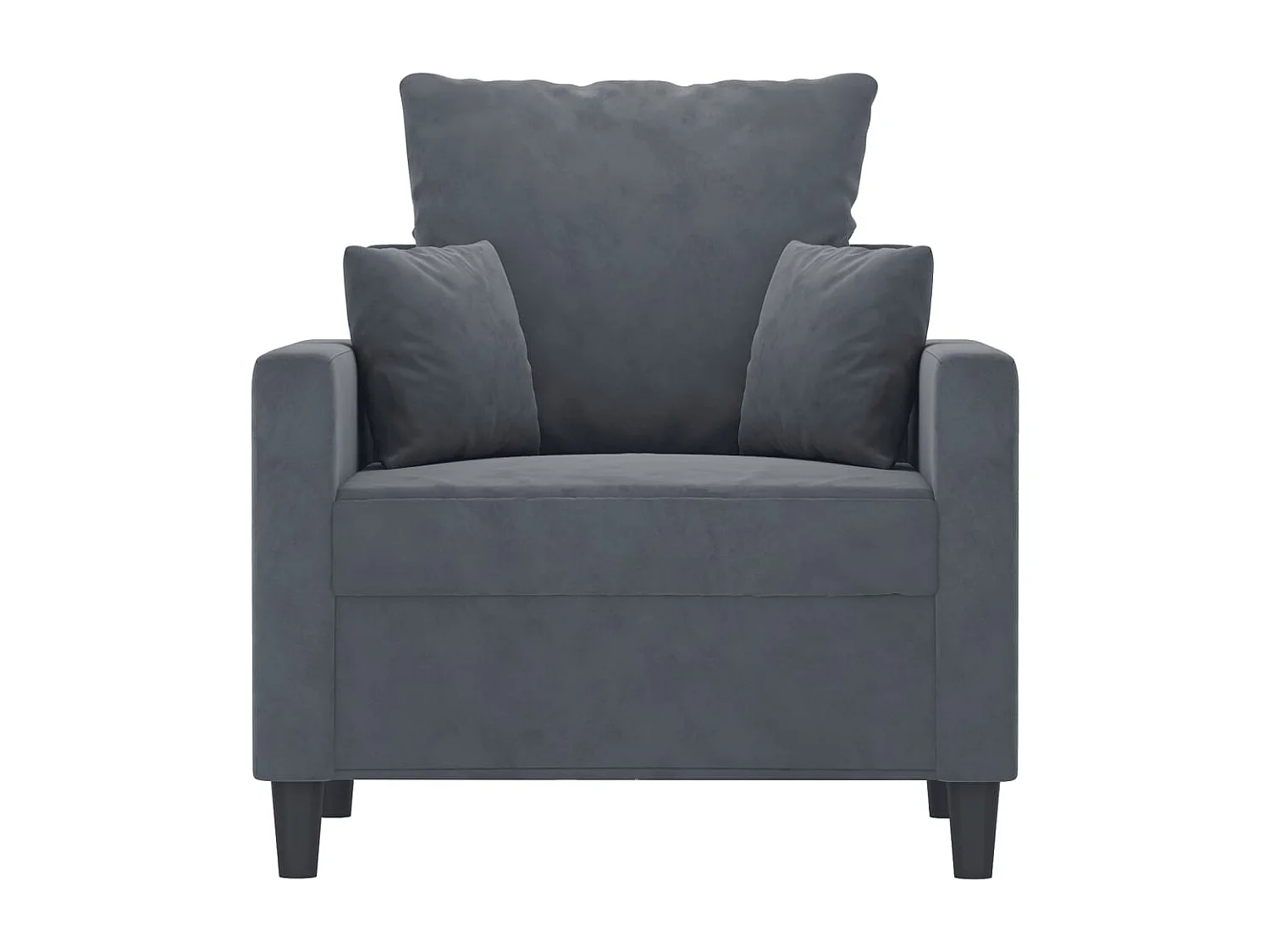 Fauteuil 60 cm fluweel donkergrijs