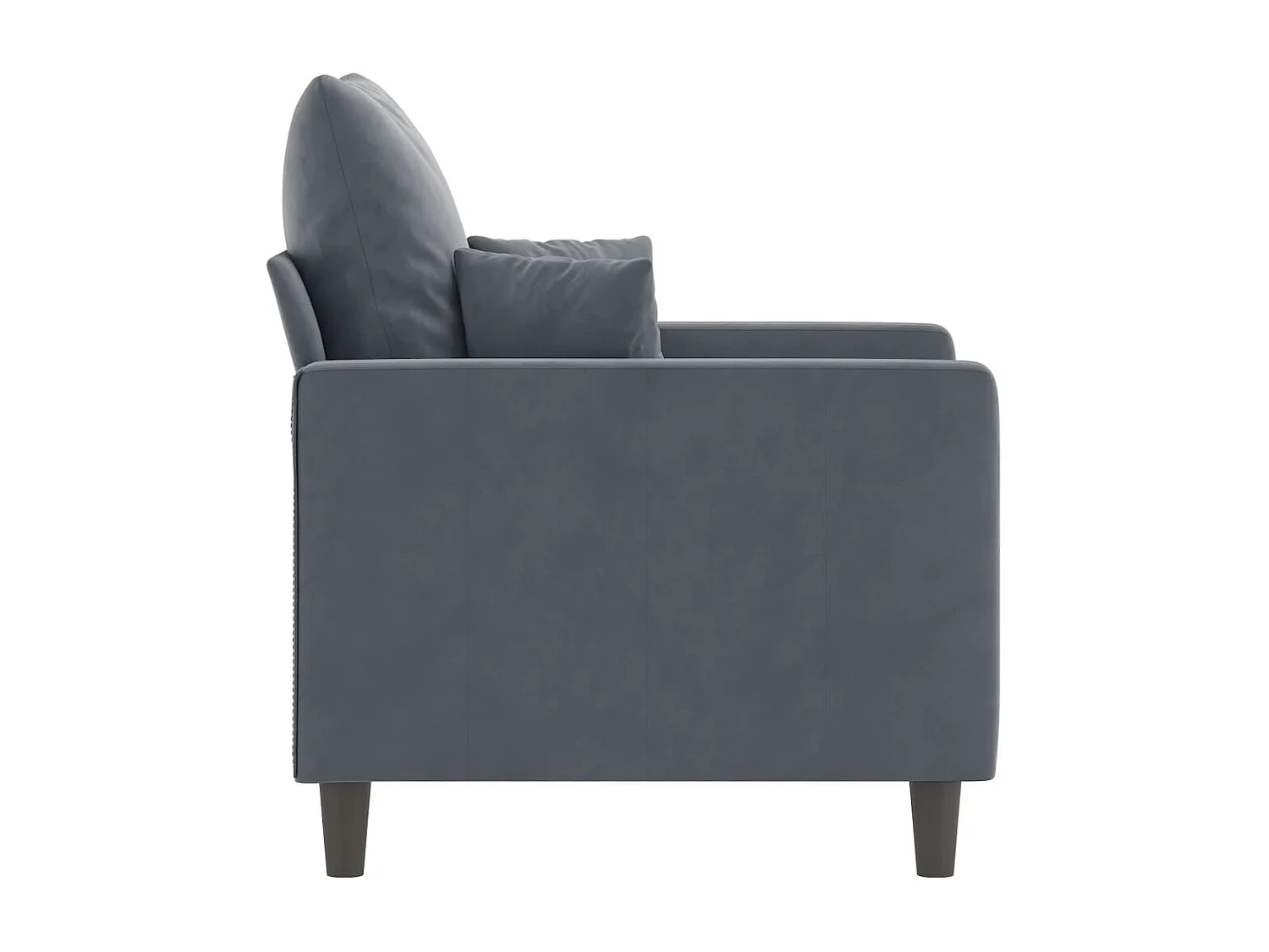 Fauteuil Gris foncé 60 cm Velours